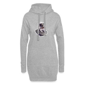 Kleiner Astronaut liest ein Buch auf Astronid - Hoodie-Kleid - Grau meliert - Vorne
