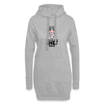 Chef Spruch Anführer Kuh Motiv - Hoodie-Kleid - Grau meliert - Vorne