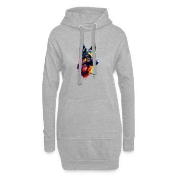 Berger Allemand Couleurs Vives Pop Art Chien Chiens De Berger - Sweat-shirt à capuche long Femme - gris chiné - Devant