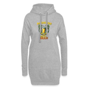 Tropical Paradise Beer Lover Palm Tree Sunset TEE - Hoodie Dress - heather grey - Front