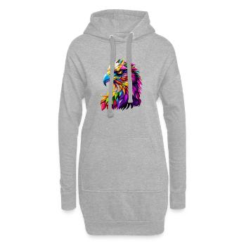 Adler Pop Art Bunte Farben Steinadler Seeadler - Hoodie-Kleid - Grau meliert - Vorne
