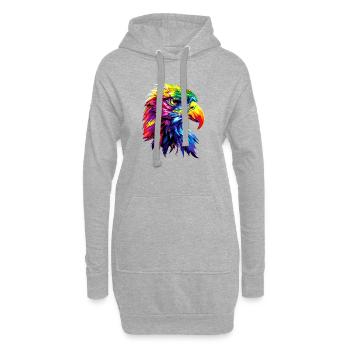 Adler Pop Art Bunte Farben Steinadler Seeadler - Hoodie-Kleid - Grau meliert - Vorne