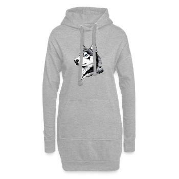 Husky Hunde Liebhaber Hund Liebe Siberian Huskys - Hoodie-Kleid - Grau meliert - Vorne