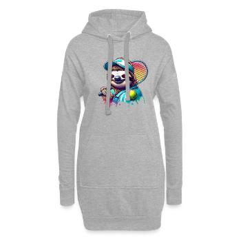 Conception de joueur de tennis paresseux drôle - Sweat-shirt à capuche long Femme - gris chiné - Devant