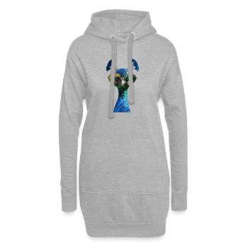 Paon Bleu Paon Roue De Paon Roue Paon Roue De Paon - Sweat-shirt à capuche long Femme - gris chiné - Devant