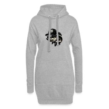 maître de la basse rayée - Sweat-shirt à capuche long Femme - gris chiné - Devant