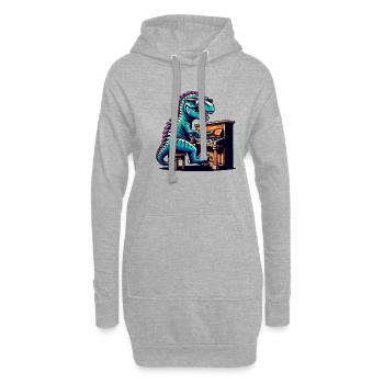 Conception de mélomane de pianiste de dinosaure - Sweat-shirt à capuche long Femme - gris chiné - Devant
