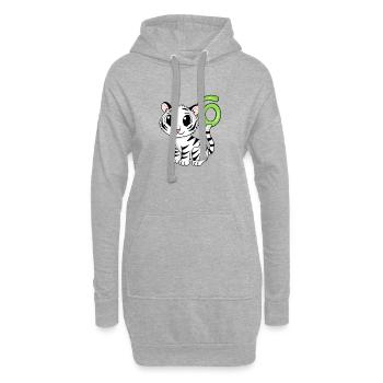 Tigre motif 6e anniversaire - Six ans - Sweat-shirt à capuche long Femme - gris chiné - Devant
