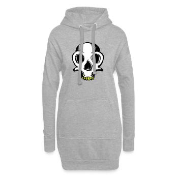 Skull (dreifarbig) - Hoodie-Kleid - Grau meliert - Vorne