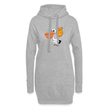 6ème anniversaire motif pélican - six ans - Sweat-shirt à capuche long Femme - gris chiné - Devant
