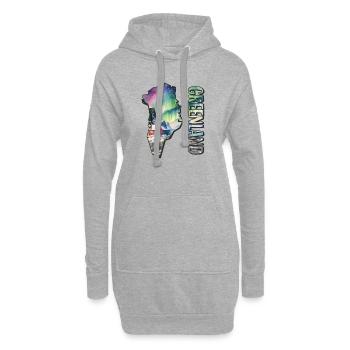 Aquarell Landkarte Grönland - Hoodie-Kleid - Grau meliert - Vorne