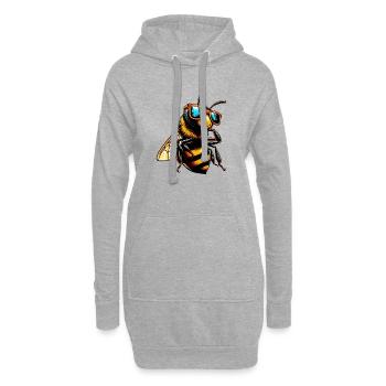 Abeille avec lunettes de soleil - Sweat-shirt à capuche long Femme - gris chiné - Devant