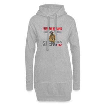 Feuerwehr Vater - Hoodie-Kleid - Grau meliert - Vorne