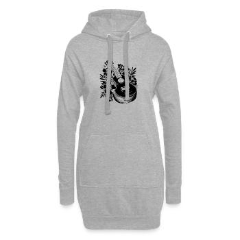 Ukulele Comic Look - Hoodie-Kleid - Grau meliert - Vorne
