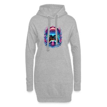Synthwave Cyberpunk Gaming Controller - Hoodie-Kleid - Grau meliert - Vorne