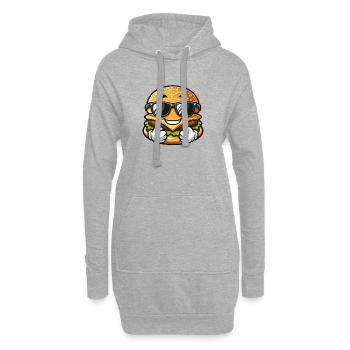 Cheeseburger au fromage cool avec lunettes de soleil - Sweat-shirt à capuche long Femme - gris chiné - Devant