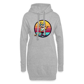 Hamster Field Hockey Spieler Retro Design - Hoodie-Kleid - Grau meliert - Vorne