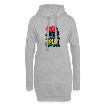 Révolution du texte graphique avec des phrases percutantes - Sweat-shirt à capuche long Femme - gris chiné - Devant