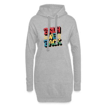 Design récurrent joyeux avec texte coloré - Sweat-shirt à capuche long Femme - gris chiné - Devant