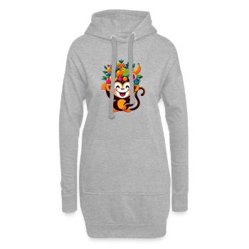 Singe - Sweat-shirt à capuche long Femme - gris chiné - Devant