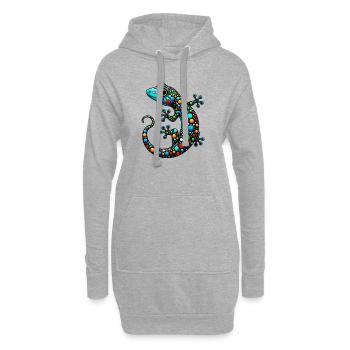 Gecko - Sweat-shirt à capuche long Femme - gris chiné - Devant