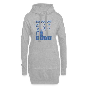 Surfszene an der Küste von Zandvoort - Hoodie-Kleid - Grau meliert - Vorne