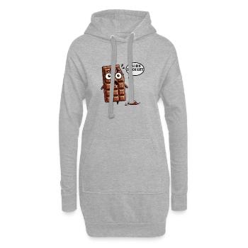 Ich Bin Schokiert Lustige Deutsche Schokolade - Hoodie-Kleid - Grau meliert - Vorne
