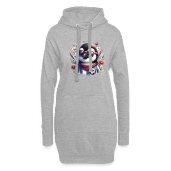Süßer Pinguin Fußballspieler Fan Champion - Hoodie-Kleid - Grau meliert - Vorne