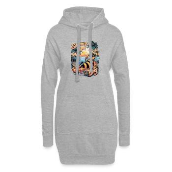 Journée de détente estivale des abeilles - Sweat-shirt à capuche long Femme - gris chiné - Devant
