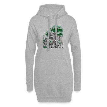 Cabane dans les arbres - Sweat-shirt à capuche long Femme - gris chiné - Devant