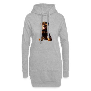 Les chiens Rottweiler aiment les fiers amateurs de rottweiler - Sweat-shirt à capuche long Femme - gris chiné - Devant