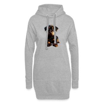 Les chiens Rottweiler aiment les fiers amateurs de rottweiler - Sweat-shirt à capuche long Femme - gris chiné - Devant
