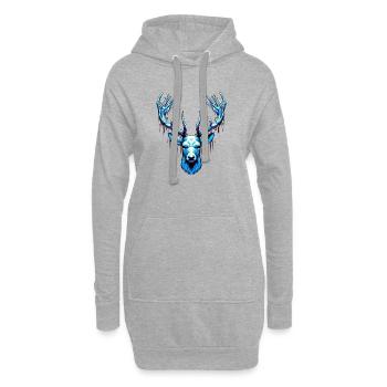 Cerf des glaces - Sweat-shirt à capuche long Femme - gris chiné - Devant