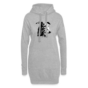 Windhund Hundeliebhaber Jagdhund Liebe Greyhound - Hoodie-Kleid - Grau meliert - Vorne