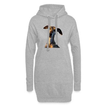 Windhund Hundeliebhaber Jagdhund Liebe Greyhound - Hoodie-Kleid - Grau meliert - Vorne