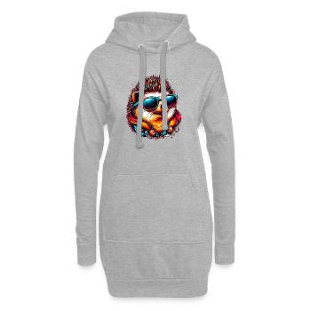 Hérisson - Sweat-shirt à capuche long Femme - gris chiné - Devant