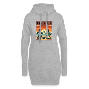 Strand & Bier Sonnenuntergang Entspannung Paar Urlaub - Hoodie-Kleid - Grau meliert - Vorne