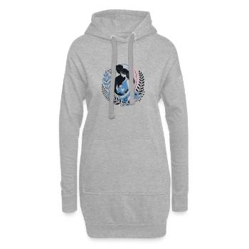 Les futurs parents adoptent le design de fleur d’amour de cœur - Sweat-shirt à capuche long Femme - gris chiné - Devant