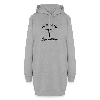 J'peux pas j’ai Gymnastique - Sweat-shirt à capuche long Femme - gris chiné - Devant