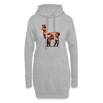 Alpaka - Hoodie-Kleid - Grau meliert - Vorne