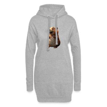 Biber Motiv Biberflüsterer Nagetiere Süßer Biber - Hoodie-Kleid - Grau meliert - Vorne