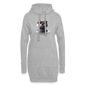 Loutre Loutre de mer Loutre Loutre Martre amour Loutre mignonne - Sweat-shirt à capuche long Femme - gris chiné - Devant