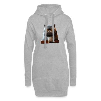 Britisch Kurzhaar Katze BKH Katzenmama Süße Katzen - Hoodie-Kleid - Grau meliert - Vorne