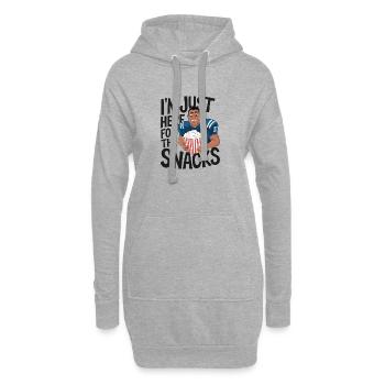 Football - Lustig I'm just here for the snacks - Hoodie-Kleid - Grau meliert - Vorne