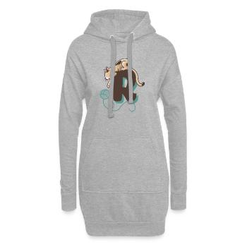 Katze Buchstabe R - Hoodie-Kleid - Grau meliert - Vorne