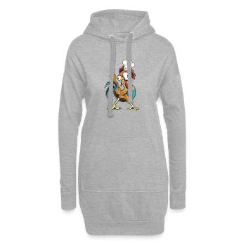Poulet Coq Cuisinier Cuisiniers Cuisinier Arts culinaires Cuisinier loisir - Sweat-shirt à capuche long Femme - gris chiné - Devant