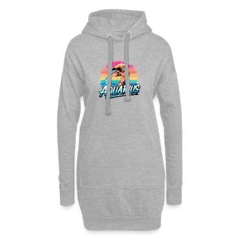 Horoscope Aquarius Astrology Sign Vintage Design. - Hoodie Dress - heather grey - Front