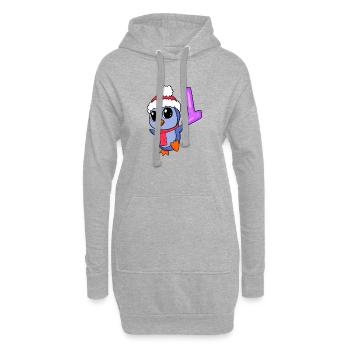 Zahl 1 Nummer Eins - Pinguin Motiv - Hoodie-Kleid - Grau meliert - Vorne