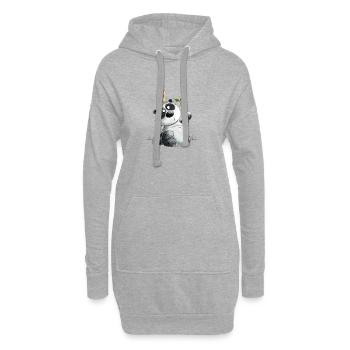 Drôle de panda I Panda Ours I Pandas Motif Animal - Sweat-shirt à capuche long Femme - gris chiné - Devant