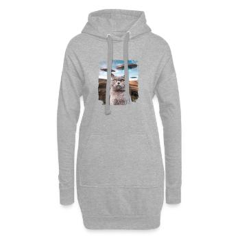 Funny British Shorthair Cat selfie with Alien UFOs - Hoodie Dress - heather grey - Front